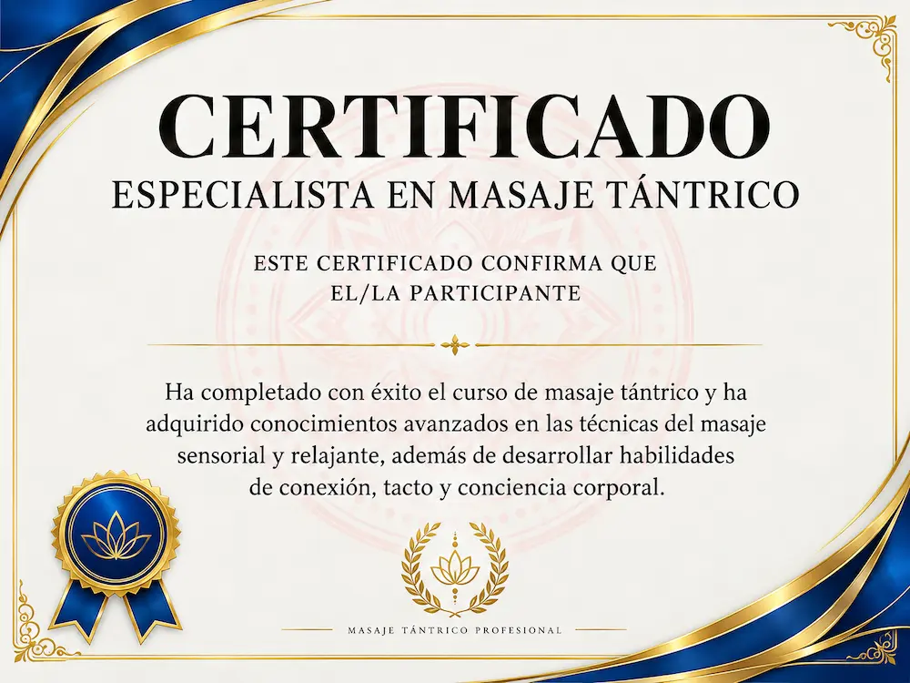Certificado de participación en masaje orgásmico